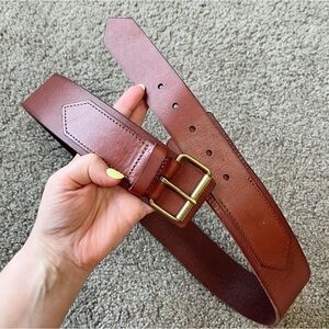 FRAME Denim Women's 100% Genuine Leather 2" Wide Belt Brown Large Adjustable